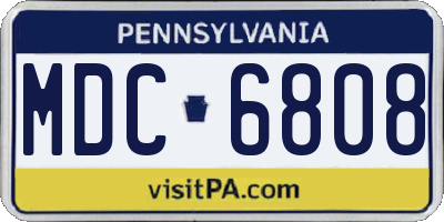PA license plate MDC6808