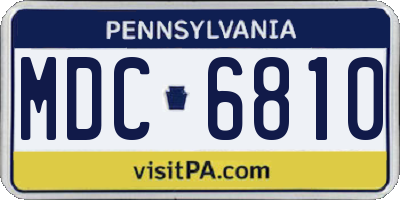 PA license plate MDC6810