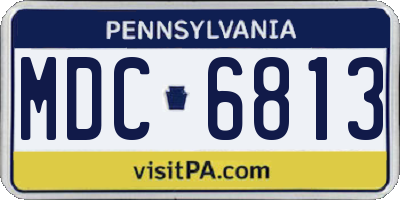 PA license plate MDC6813
