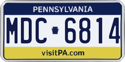 PA license plate MDC6814