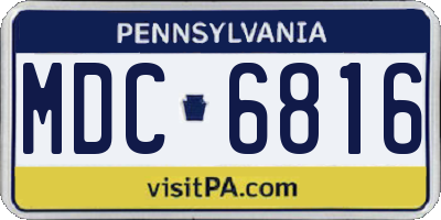 PA license plate MDC6816
