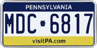 PA license plate MDC6817