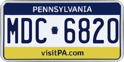 PA license plate MDC6820