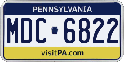PA license plate MDC6822