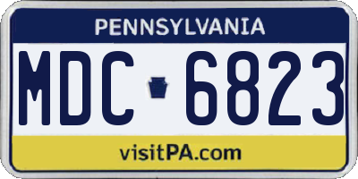 PA license plate MDC6823