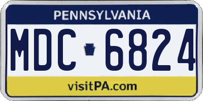 PA license plate MDC6824
