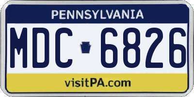 PA license plate MDC6826