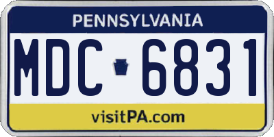 PA license plate MDC6831
