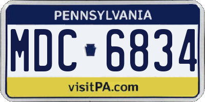 PA license plate MDC6834