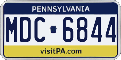 PA license plate MDC6844