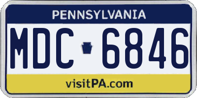 PA license plate MDC6846