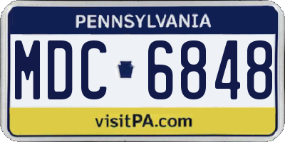 PA license plate MDC6848