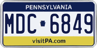 PA license plate MDC6849