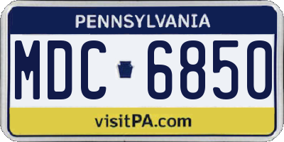 PA license plate MDC6850