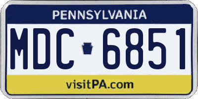 PA license plate MDC6851