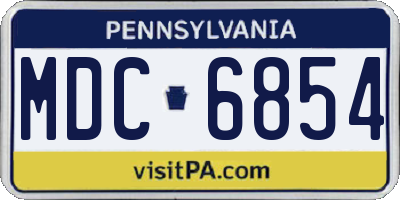 PA license plate MDC6854