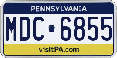 PA license plate MDC6855