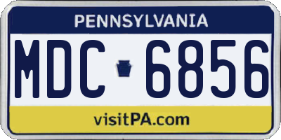 PA license plate MDC6856