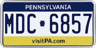 PA license plate MDC6857