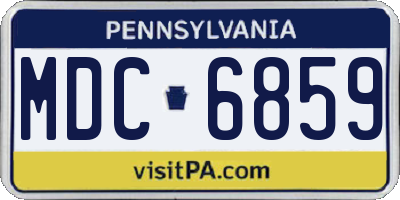 PA license plate MDC6859