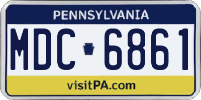 PA license plate MDC6861