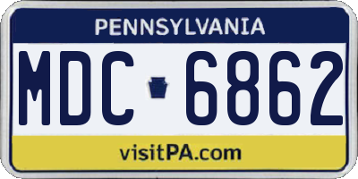 PA license plate MDC6862