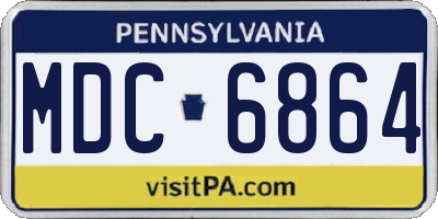 PA license plate MDC6864