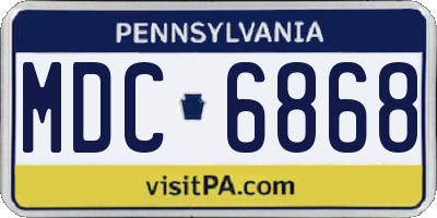 PA license plate MDC6868