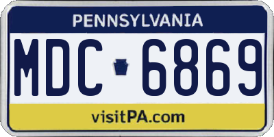 PA license plate MDC6869