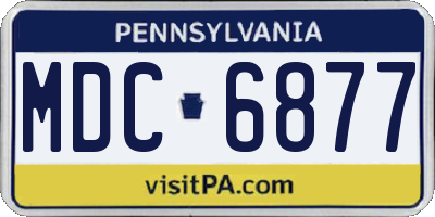 PA license plate MDC6877