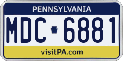 PA license plate MDC6881