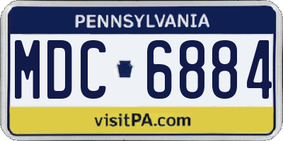 PA license plate MDC6884