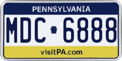 PA license plate MDC6888