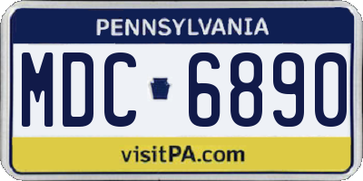 PA license plate MDC6890