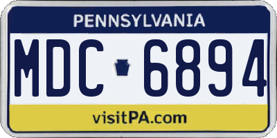 PA license plate MDC6894