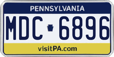 PA license plate MDC6896