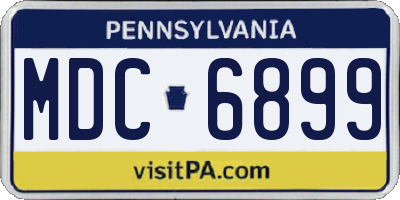 PA license plate MDC6899
