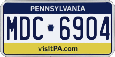PA license plate MDC6904