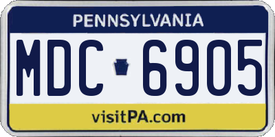 PA license plate MDC6905
