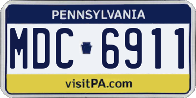 PA license plate MDC6911