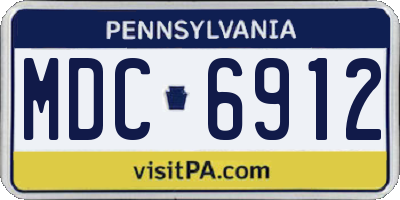 PA license plate MDC6912