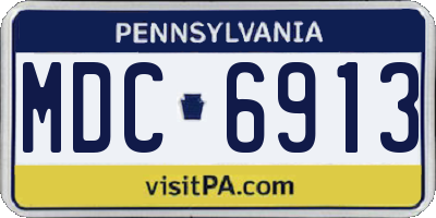 PA license plate MDC6913