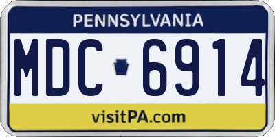 PA license plate MDC6914