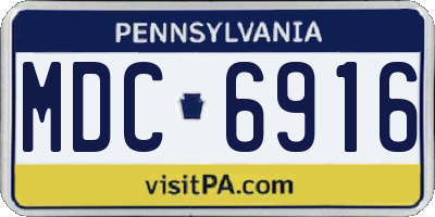 PA license plate MDC6916
