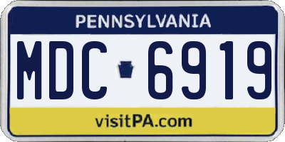 PA license plate MDC6919