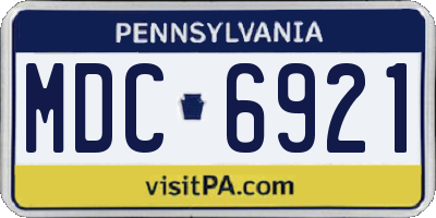 PA license plate MDC6921