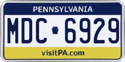 PA license plate MDC6929