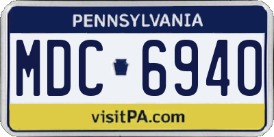 PA license plate MDC6940