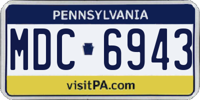 PA license plate MDC6943