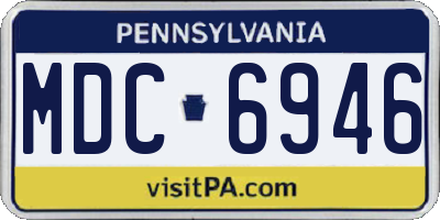 PA license plate MDC6946